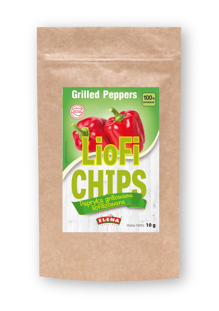 Lyophilized grilled red peppers
