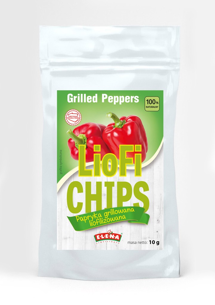 Lyophilized grilled red peppers