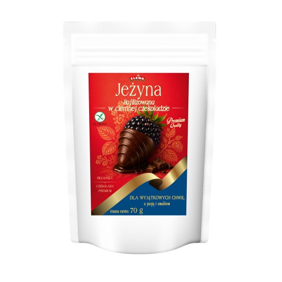 Freeze-dried blackberries in Belgian dark chocolate