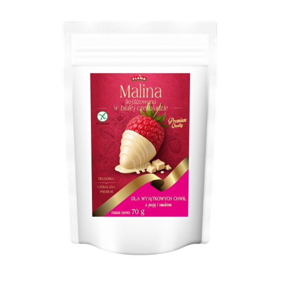Freeze-dried raspberry in Belgian white chocolate