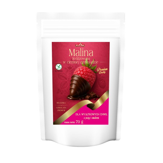 Freeze-dried raspberry in Belgian dark chocolate