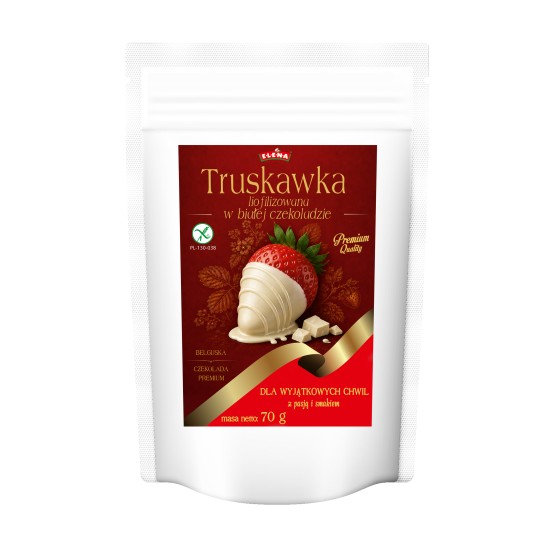 Freeze-dried strawberry in Belgian white chocolate