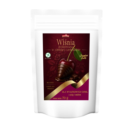 Freeze-dried cherry in Belgian dark chocolate